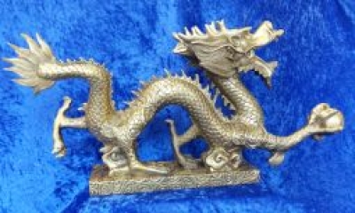 Glücksdrache aus Messing gross