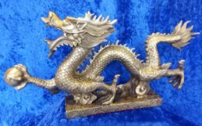 Glücksdrache aus Messing gross